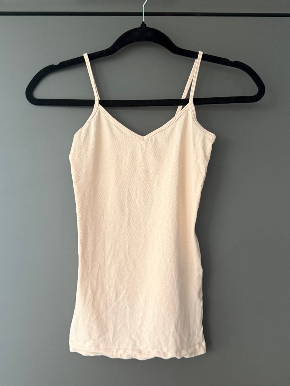 Light Peach Nude Camisole Tank Top | Basic Adjustable Strap Cami | XS